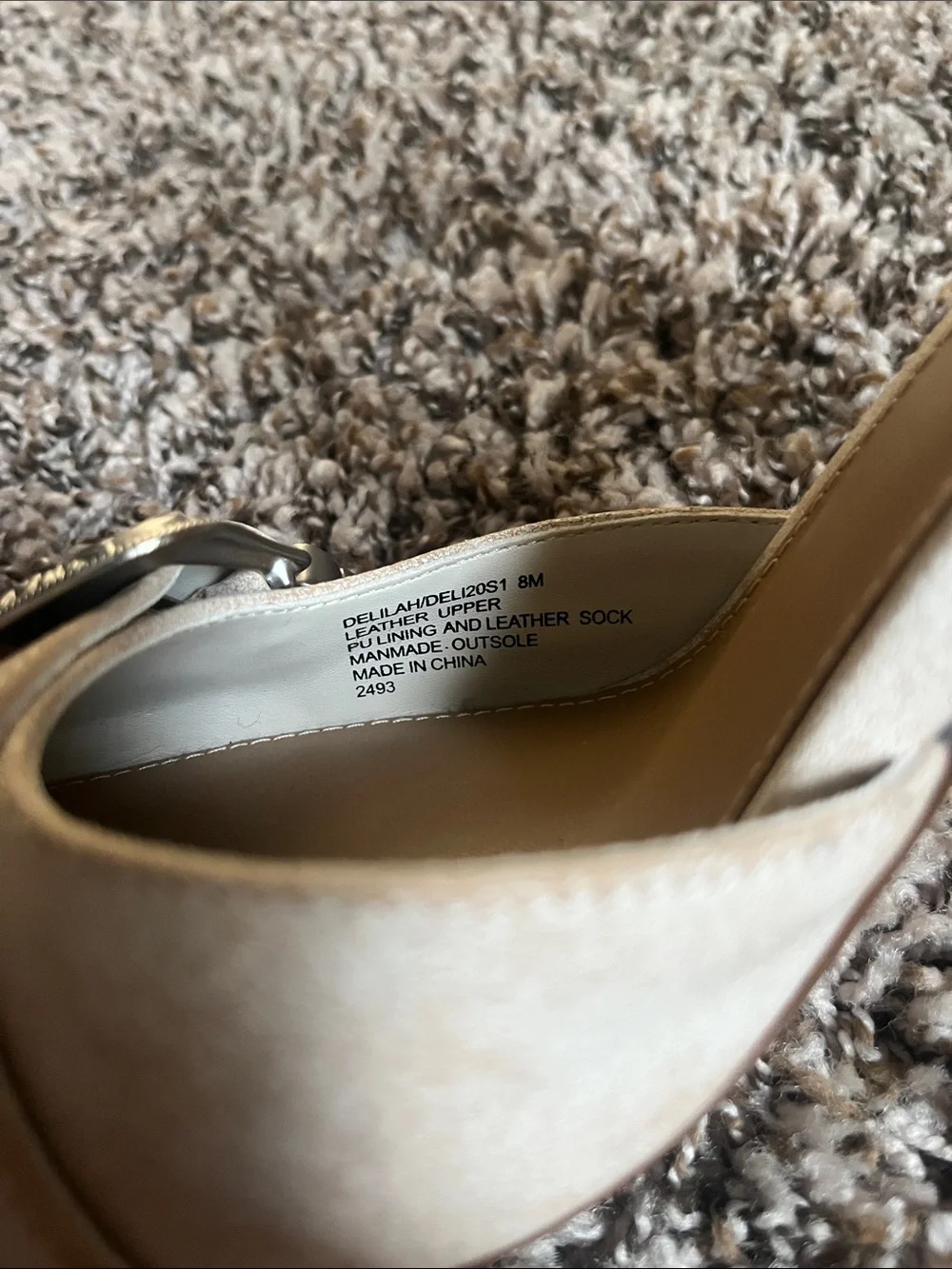 Steve Madden Delilah Cream Pointed Toe Slingback Heels with Silver Buckle